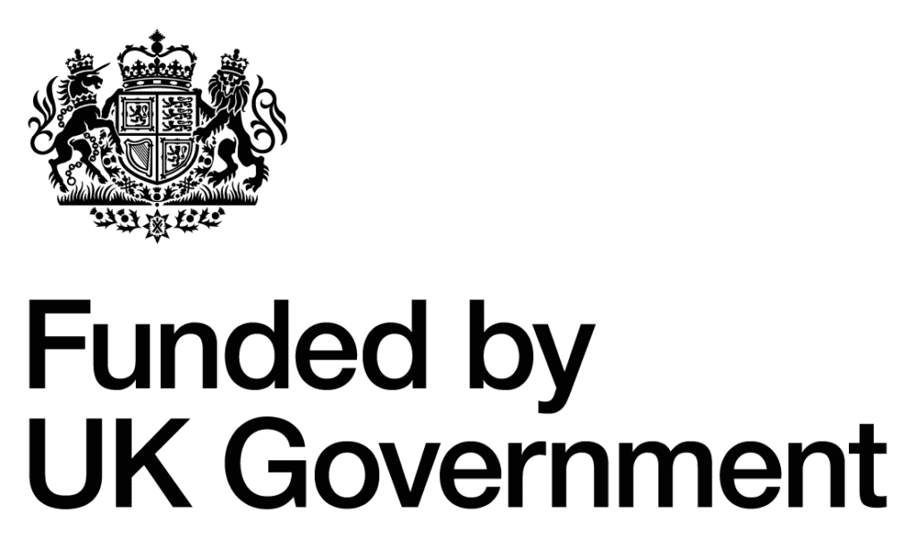 A UK Government Logo with the words Funded by the Government below.