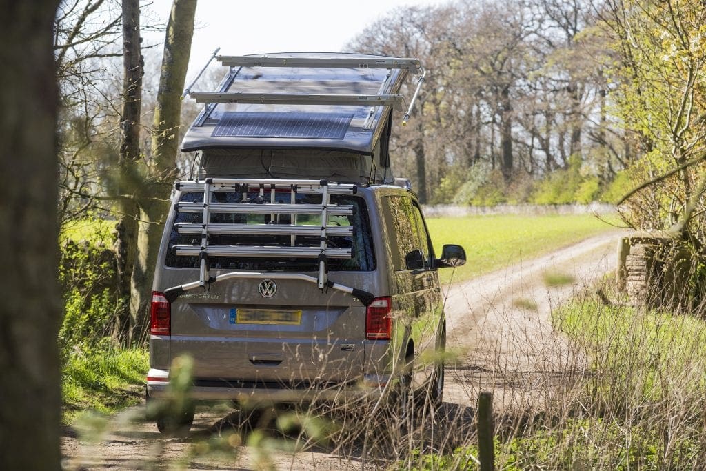 Campervan Exterior - Pop Top Roof with a solar panel