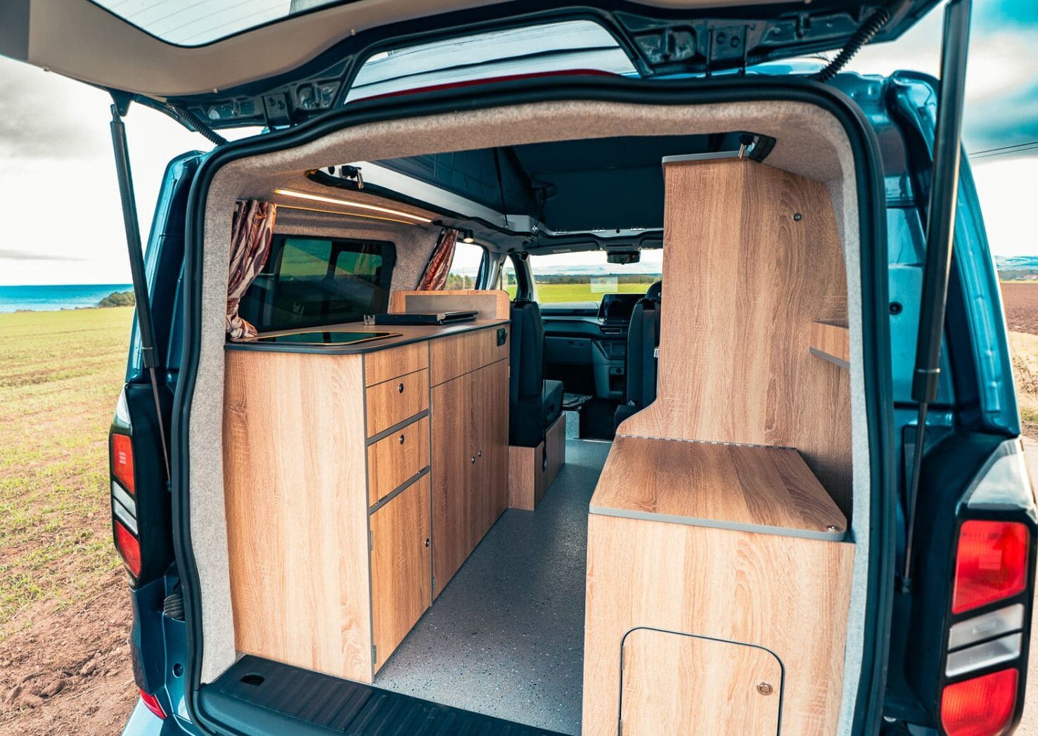 A Jerba Campervan Sanna layout with toilet built on the new Ford Transit Tourneo