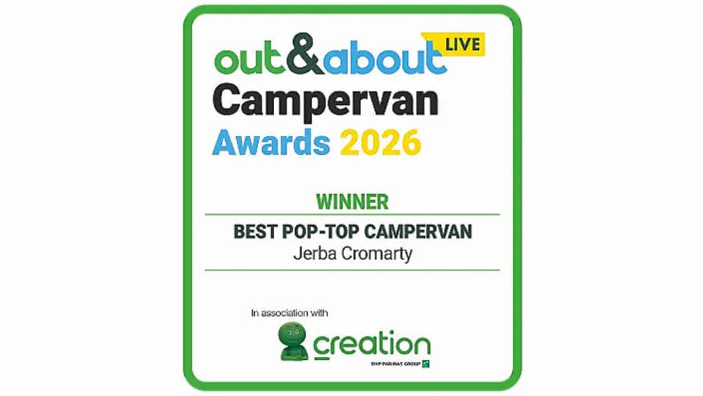 Jerba Campervans wins award for best pop top campervan 2026.