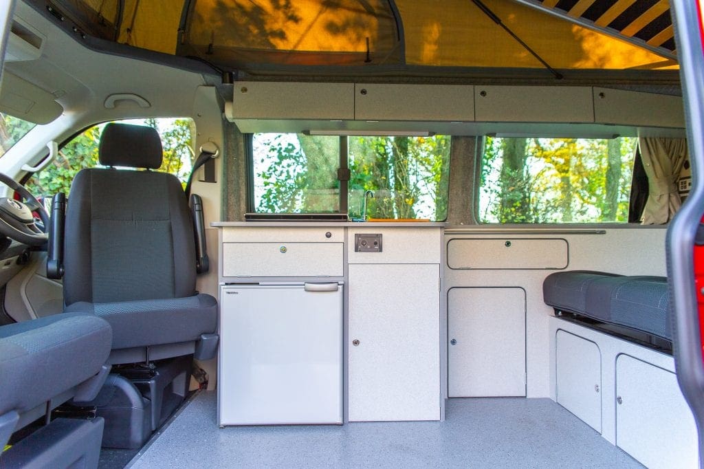 Campervan Interior - Big windows and terrano cupboards