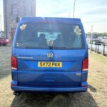 Rear View of a Dark Blue 2022 VW Transporter T6.1 Jerba Campervan, 22,500 miles.