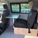 Rear Seat of a Dark Blue 2022 VW Transporter T6.1 Jerba Campervan, 22,500 miles.