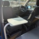 Swivel Table of a Dark Blue 2022 VW Transporter T6.1 Jerba Campervan, 22,500 miles.