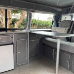 Furniture of Grey VW Transporter T5 2008, Jerba Campervans Cromarty, 87,000 miles.