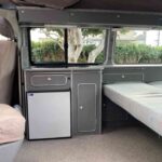 Kitchen of Grey VW Transporter T5 2008, Jerba Campervans Cromarty, 87,000 miles.