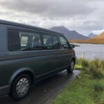 Offside of Grey VW Transporter T5 2008, Jerba Campervans Cromarty, 87,000 miles.