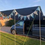 Awning of a Blue 2017 VW Transporter T6 Jerba Cromarty Campervan, 16,500 miles.