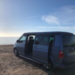 Back of a Blue 2017 VW Transporter T6 Jerba Cromarty Campervan, 16,500 miles.