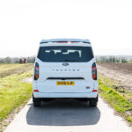Rear View of a White 2026 Ford Transit Custom Campervan Jerba Tiree, 5000 Miles.