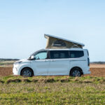 Side View of a White 2026 Ford Transit Custom Campervan Jerba Tiree, 5000 Miles.