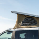 Elevating Roof of a White 2026 Ford Transit Custom Campervan Jerba Tiree, 5000 Miles.