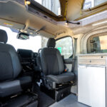Front Seats of a White 2026 Ford Transit Custom Campervan Jerba Tiree, 5000 Miles.