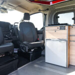 Swivel Seats of a Red 2026 Ford Transit Custom Campervan Jerba Cromarty, 5000 Miles.