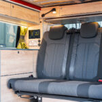 The Rear of a Red 2026 Ford Transit Custom Campervan Jerba Cromarty, 5000 Miles.