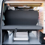 Rear Storage of a White 2026 Ford Transit Custom Campervan Jerba Tiree, 5000 Miles.