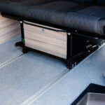 Sliding Seats of a White 2026 Ford Transit Custom Campervan Jerba Tiree, 5000 Miles.