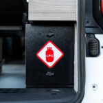 Gas Locker of a White 2026 Ford Transit Custom Campervan Jerba Tiree, 5000 Miles.