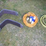 Hookup Lead of a Blue 2018 VW T6 Transporter Tiree Campervan, 43,500 Miles.