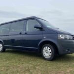 Drivers Side of a Blue VW Transporter T5 2011 Campervan Conversion, 94000 miles.