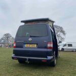 Rear View of a Blue VW Transporter T5 2011 Campervan Conversion, 94000 miles.