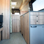 Rear Layout of a 2024 MWB VW Crafter Jerba Campervans Harris Layout, 1,800 miles.