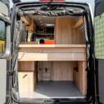Rear Entry of a 2024 MWB VW Crafter Jerba Campervans Harris Layout, 1,800 miles.