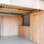 Rear Storage of a 2024 MWB VW Crafter Jerba Campervans Harris Layout, 1,800 miles.