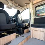 Front Cab of a 2024 MWB VW Crafter Jerba Campervans Harris Layout, 1,800 miles.