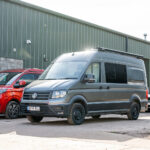 Passenger Side of a 2024 MWB VW Crafter Jerba Campervans Harris Layout, 1,800 miles.