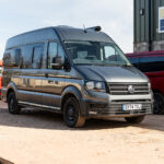 Front View of a 2024 MWB VW Crafter Jerba Campervans Harris Layout, 1,800 miles.