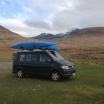 Side View of a Green 2017 VW Transporter T6 Campervan SWB, 76,500 Miles.