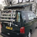 4-Bike Rack of a Green 2017 VW Transporter T6 Campervan SWB, 76,500 Miles.