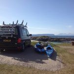 Rear View of a Green 2017 VW Transporter T6 Campervan SWB, 76,500 Miles.
