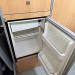 Fridge of a Beige 2013 VW Transporter T5 LWB Campervan, 87,000 Miles.