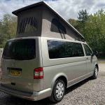 Rear View of a Beige 2013 VW Transporter T5 LWB Campervan, 87,000 Miles.
