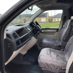 Front Seats of a Green 2017 VW Transporter T6 Campervan SWB, 76,500 Miles.