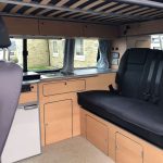 Rear Seats of a Green 2017 VW Transporter T6 Campervan SWB, 76,500 Miles.