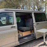 Sliding Door of a Beige 2013 VW Transporter T5 LWB Campervan, 87,000 Miles.