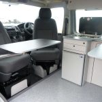 Swivel Seats of a White 2012 VW Transporter T5 SWB Tiree Campervan, 46,000 Miles.