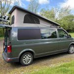 Drivers Side of a Grey 2016 VW Transporter T6 Jerba Campervan LWB, 53,500 Miles.