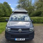 Front View of a Grey 2016 VW Transporter T6 Jerba Campervan LWB, 53,500 Miles.