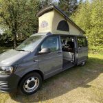 Side View of a Grey 2019 VW T6 Transporter LWB Jerba Campervan, 56,250 Miles.