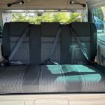 Rear Seating of a Grey 2021 VW T6.1 Transporter Campervan, Jerba Cromarty, 20000 Miles.