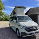 Front View of a Grey 2021 VW T6.1 Transporter Campervan, Jerba Cromarty, 20,000 Miles.