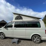 Side View of a Grey 2021 VW T6.1 Transporter Campervan, Jerba Cromarty, 20000 Miles.